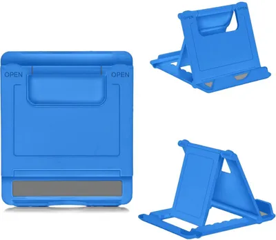 Produktbild von Universal Smartphone Handy Halter Ständer Stativ Halterung verstellbar klappbar Farbe: Blau