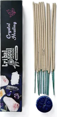 Produktbild von Räucherstäbchen-Set + Keramikhalter, Kristallheilungs-Räucherstäbchen