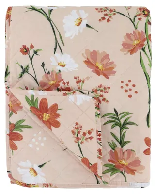 Produktbild von Quilt Aix in Rosa mit Blumenmuster 180 x 130 cm aus Baumwolle