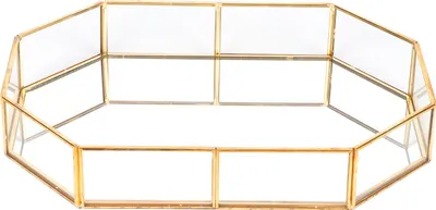 Obrázek produktu pro Skleněná polička na uložení šperků, náhrdelníků a dezertů, organizér na svatební dekorace, 31 x 21 x 5 cm