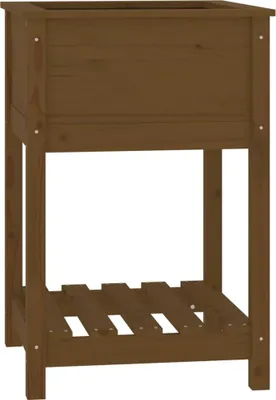Obrázok produktu pre vidaXL Kvetináč s policou Honey Brown 54x54x81 cm Masívne borovicové drevo