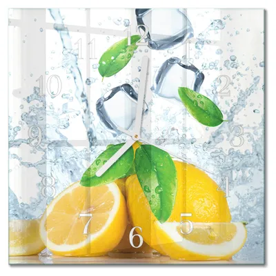 Produktbild von Tulup Glasuhr Wanduhr Küchenuhr Echt-Glas 30x30 cm Modern Dekorativ Geräuschlos Weiße Zeiger - Zitronensäure