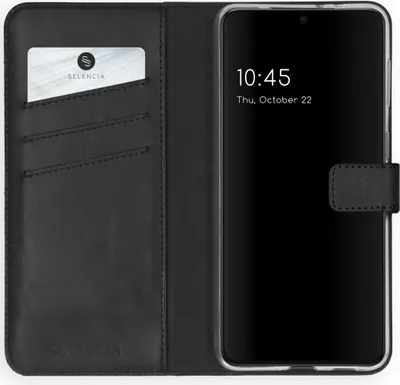 Produktbild von Selencia Echtleder Klapphülle Samsung Galaxy S21 Plus - Schwarz