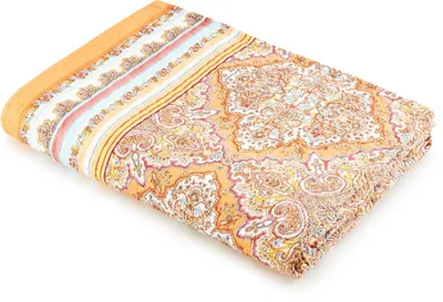 Tagesdecke aus 100% Baumwolle, Orange, 265 x 255 cm