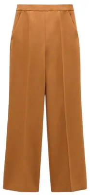 Obrázok produktu pre Zara – Dámske nohavice, široké strih, vysoký pás, hnedé, veľkosť M