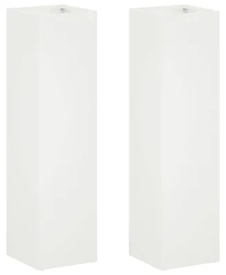 Image de vidaXL Jardinières pour plantes, lot de 2, blanches, 20 x 20 x 75 cm
