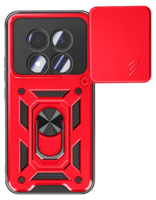 Produktbild von Mayaxess, Hülle mit Kameraschiebeschutz und Magnetring für Redmi Note 15 Pro 5G, Rot