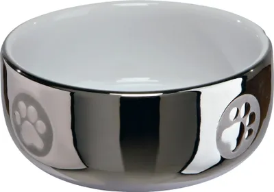 Produktbild von TRIXIE Napf, Keramik, 0,3 l / Ø 11 cm, silber / weiß