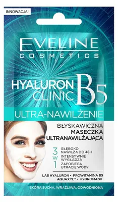 Image de Eveline Cosmetics Hyaluron Clinic – masque visage, hydratant, lissant