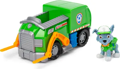 Immagine prodotto di PAW Patrol 6052310 Veicolo per il riciclaggio con figura di Rocky Veicolo base