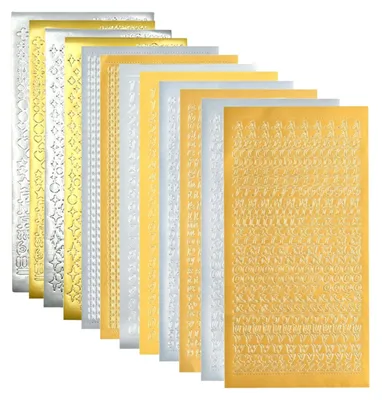 Wachsbuchstaben-Set, 12 Blatt, Gold & Silber, für Kerzen & Basteln