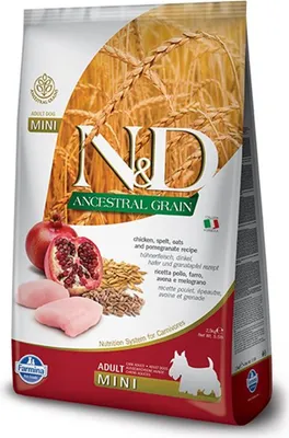 Image de N&D Ancestral Grain Dog Adult Mini Chicken & Pomegranate 7 kg
