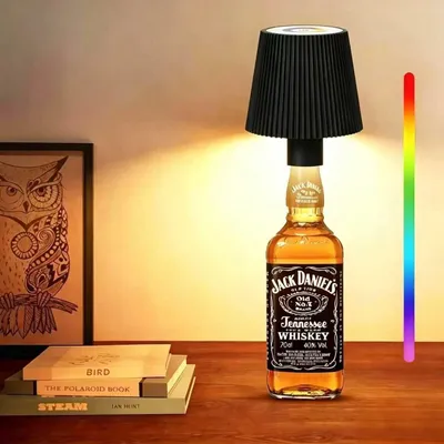 Produktbild von LED Flaschenlampe Dimmbare Tischleuchte, IP54 Kabellose Touch Flaschenlampe, 4000 mAh mit RGB Kreative Flaschenlichter für Innen
