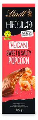 Produktbild von Lindt Hello Vegan Sweet and Salty Popcorn Schokoladentafel 100g