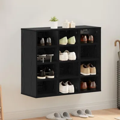 Produktbild von Schuhschrank Schwarz Eiche 52,5 x 30 x 50 cm Holzwerkstoff, Design Möbel Kommoden Neu