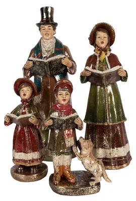 Image de Clayre & Eef Figurine de décoration de Noël Crèche 34/31/21/20 cm Rouge Plastique