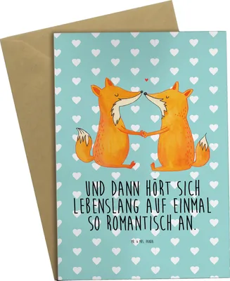 Produktbild von Mr. & Mrs. Panda abiturkarte Füchse Liebe - Türkis Pastell - Geschenk, Glückwunschkarte, Freundin, einladungskarten, Fuchs, Partner, Grußkarte, Beileidskarte, Ehefrau