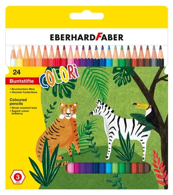 Image de Crayon de couleur hexagonal EBERHARD FABER, étui carton de 24 pièces