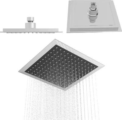 Produktbild von Granitan | Regenduschkopf K-205 - 205 mm - Schwarz/Chrom - Modernes Design - Hochwertige Qualität