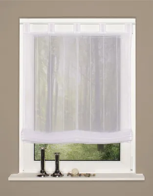 Produktbild von Home Wohnideen Schlaufenrollo Effektvoile-Nadelstreifen 140 x 80 cm Weiss