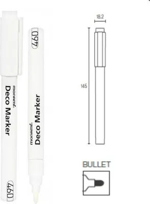 Produktbild von Acrylmarker Monami Deco Marker 460. weiß, 2mm