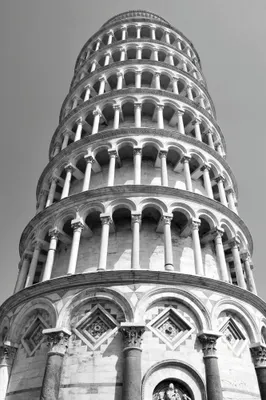Produktbild von Pisa Kunstdruck Bild - Der Schiefe Turm S/W (180 x 120 cm)