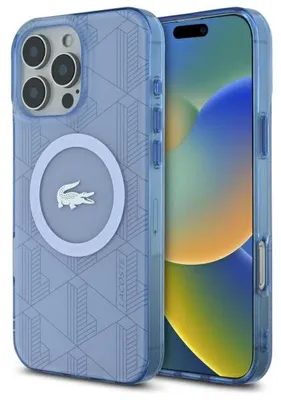 Obrázek produktu pro Pouzdro Lacoste pro iPhone 16 Pro Blend Monogram, modré