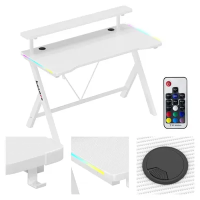 Produktbild von HUZARO Gaming-Schreibtisch Hero 1.9 RGB Weiß