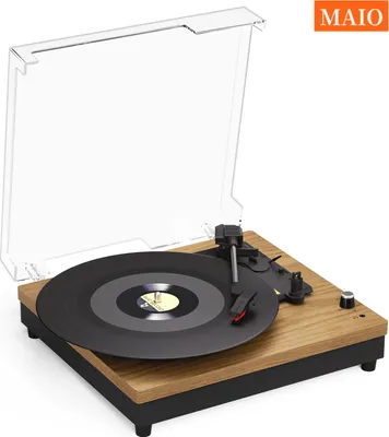 Obrázek produktu pro Gramofon, integrované reproduktory Bluetooth, 3rychlostní gramofon, tmavě hnědý