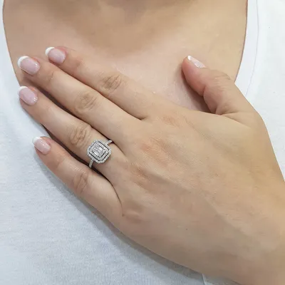 Produktbild von 0,48 Carat Diamant Baguette Ring 585 er 14 Karat Weißgold - 56 (17,80 mm)