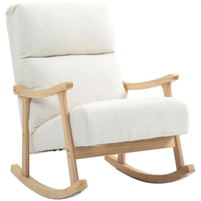 Obrázok produktu pre HOMCOM hojdacie kreslo, ergonomické hojdacie kreslo, kreslo s podrúčkami, kreslo na dojčenie