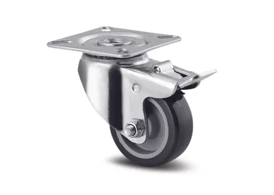 Image de Roulette de meuble pivotante 1475 frein bande souple O50 mm