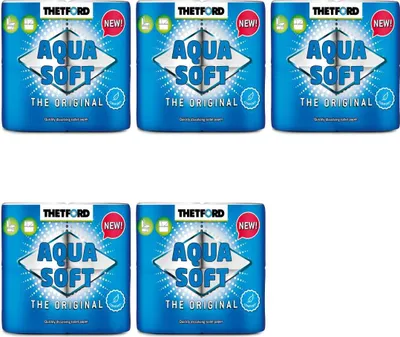 Produktbild von 5 x Thetford Aqua Soft Toilettenpapier WC Papier Campingtoilette 4 Rollen