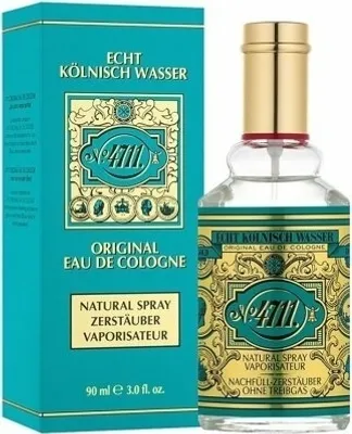 A bottle of 4711 Original Eau de Cologne and its packaging are displayed against a white background.