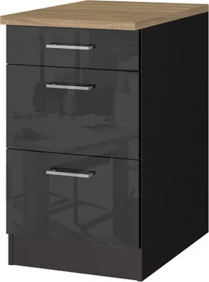 Produktbild von Küchen-Auszugschrank 50 MARANELLO-03 Anthrazit Hochglanz Breite 50 cm