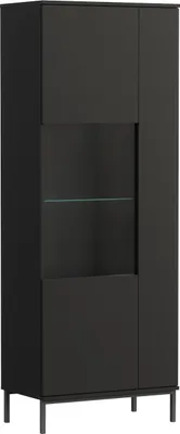Produktbild von Vitrine Standvitrine Vitrinenschrank QUERTY QT07 schwarz
