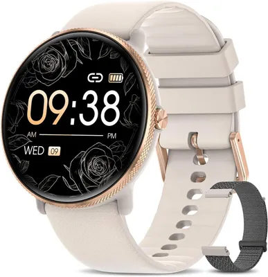 Produktbild von JUNG DekeFit Smartwatch Damen Fitnessuhr, mit Bluetooth Frauen Smartwatch (3,53 cm/1,39 Zoll) Telefon Funktion, 100+ Trainingsmodi, mit Android / iOS
