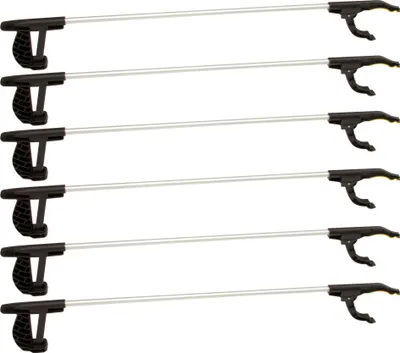 Produktbild von BigDean 6er Set Greifzange 76 cm lang mit magnetischer Spitze + rutschfestem Griff - Als Hand-Verlängerung und Hilfe beim Aufheben