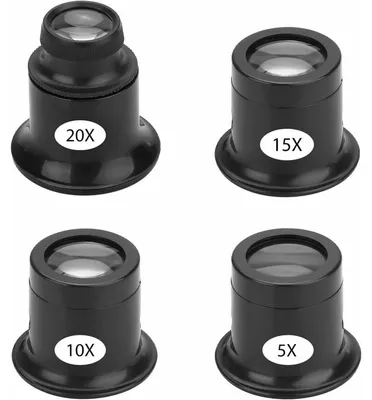 Produktbild von Uhrenlupe, 4-teiliges Vergrößerungsglas, 5x/10x/15x/20x Schmucklupe, Juwelierlupe, Diamantenuhren-Hobby-Schmuckhändler-Münze