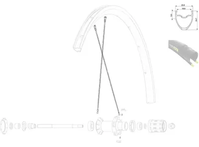 Produktbild von Mavic Aksium Elite Ust Oe Rear Right Speiche 10 Einheiten Schwarz 301 mm Schwarz 301 mm