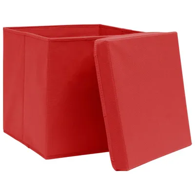 Produktbild von (Design 2026） Aufbewahrungsboxen mit Deckeln 4er-set - Rot 32x32x32cm Stoff - Gartenboxen HOMMIE 385563 - Gartenboxen