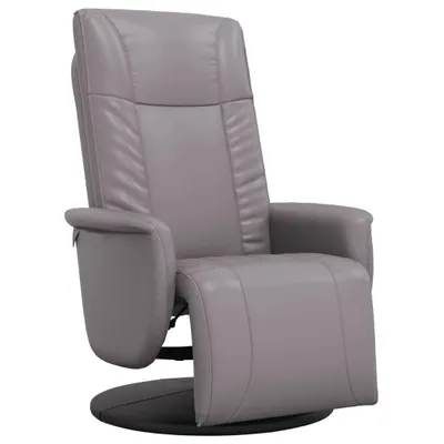 Image de Fauteuil inclinable avec repose-pieds gris similicuir