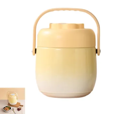 Produktbild von Thermoschüssel 1,5 L, Thermobehälter mit Deckel, Lunchbox für Mittagessen, Suppe, Brei, Obst & Joghurt, Gelb