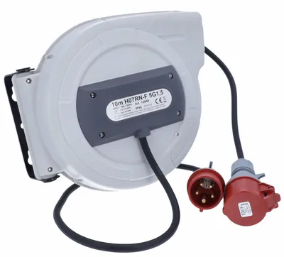 Produktbild von Automatik CEE Kabeltrommel 10m Kabelaufroller Verlängerung H07RN-F 5G1.5 IP44