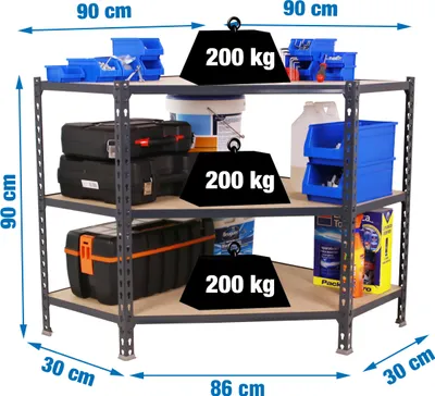 Produktbild von Simonrack Schwerlastregal MADERCLICK 8425437135101 anthrazit 90,0 cm 90,0 cm