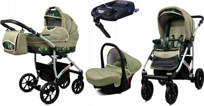 Obrázok produktu pre BabyLux® Largo | Kočík 4v1 Set | Lern Leaf | Kombinovaný kočík | Set kočíka | Isofix-B