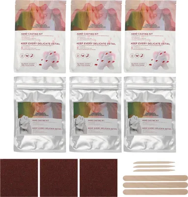 Immagine prodotto di 3 set di strumenti per modellare a mano il gesso, kit di fusione per coppie di neonati, anniversario di matrimonio 25g