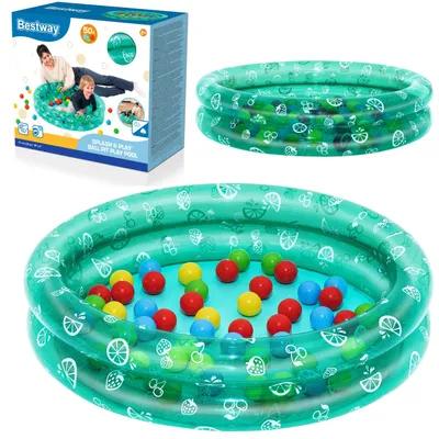 Productafbeelding van Opblaasbaar tuinzwembad met ballen Bestway 51141 transparant met stippen