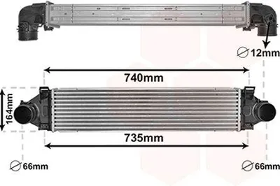 Produktbild von VAN WEZEL 59004190 Ladeluftkühler LLK für VOLVO XC60 (156) Turbo Intercooler