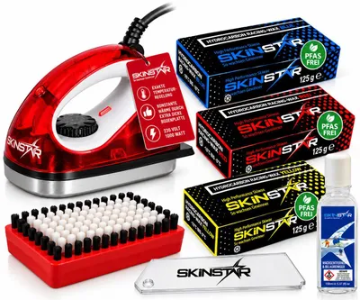 Productafbeelding van SkinStar Skiwax Set: Inclusief waxapparaat, borstels, hydrocarbonwax, PFAS-vrij, kleur rood